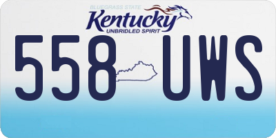 KY license plate 558UWS