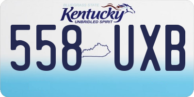 KY license plate 558UXB