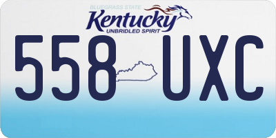 KY license plate 558UXC