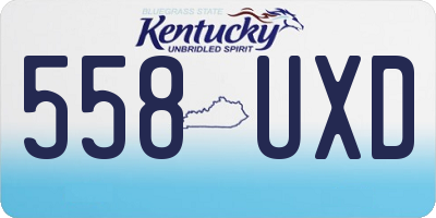 KY license plate 558UXD