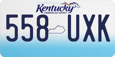 KY license plate 558UXK