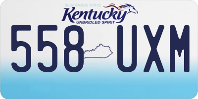KY license plate 558UXM
