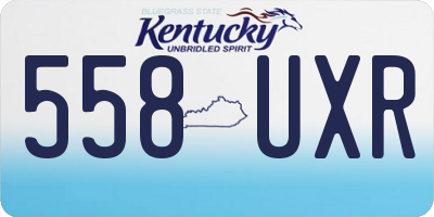 KY license plate 558UXR