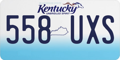 KY license plate 558UXS