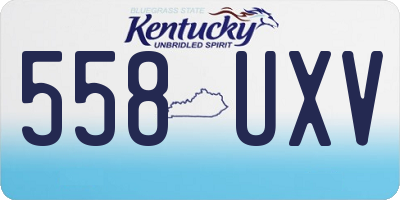 KY license plate 558UXV