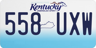 KY license plate 558UXW