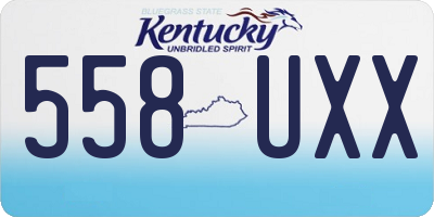 KY license plate 558UXX