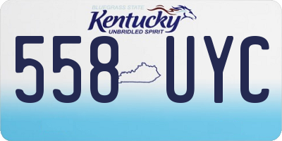 KY license plate 558UYC