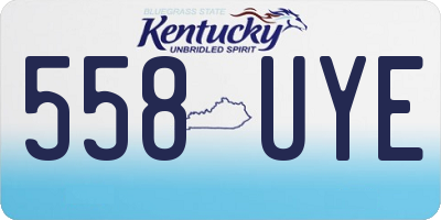KY license plate 558UYE