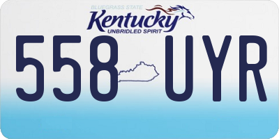 KY license plate 558UYR