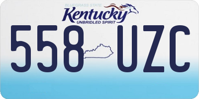 KY license plate 558UZC
