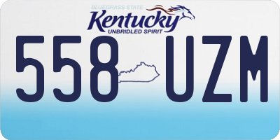 KY license plate 558UZM