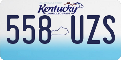 KY license plate 558UZS
