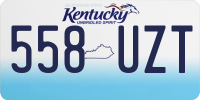 KY license plate 558UZT