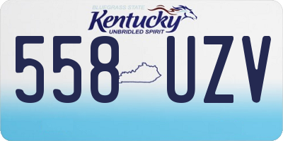 KY license plate 558UZV