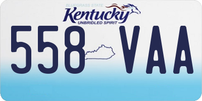KY license plate 558VAA
