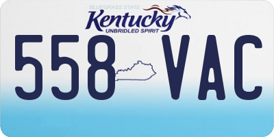 KY license plate 558VAC