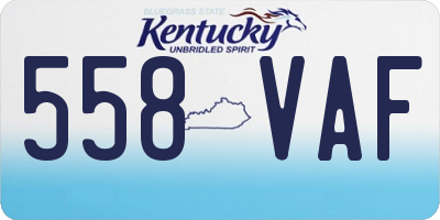 KY license plate 558VAF