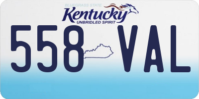 KY license plate 558VAL