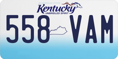 KY license plate 558VAM