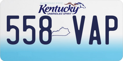 KY license plate 558VAP
