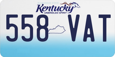 KY license plate 558VAT