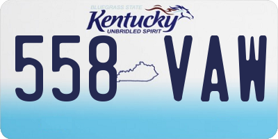 KY license plate 558VAW