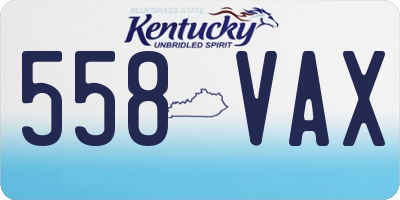 KY license plate 558VAX