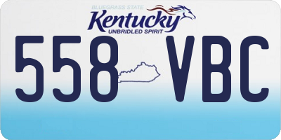 KY license plate 558VBC