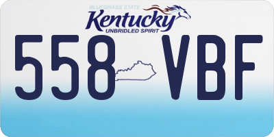 KY license plate 558VBF