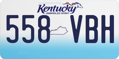 KY license plate 558VBH