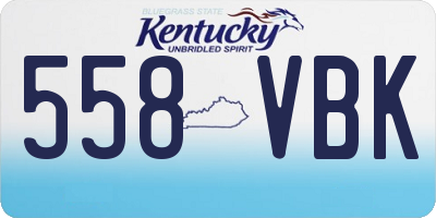 KY license plate 558VBK