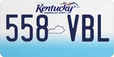 KY license plate 558VBL