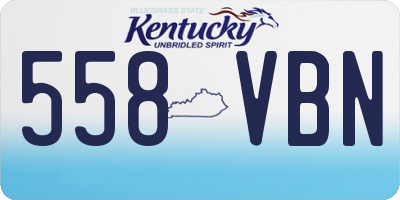 KY license plate 558VBN