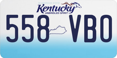 KY license plate 558VBO