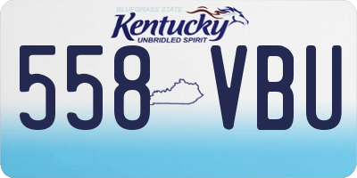 KY license plate 558VBU