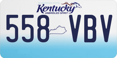 KY license plate 558VBV