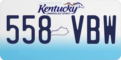 KY license plate 558VBW