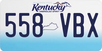 KY license plate 558VBX