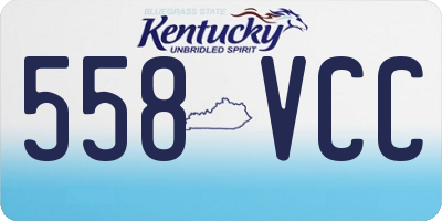 KY license plate 558VCC