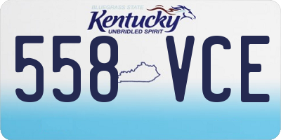 KY license plate 558VCE