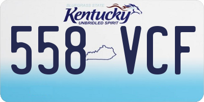 KY license plate 558VCF