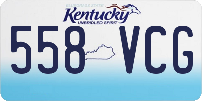 KY license plate 558VCG