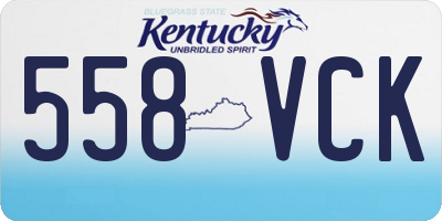 KY license plate 558VCK