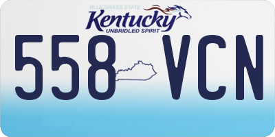 KY license plate 558VCN