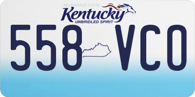 KY license plate 558VCO