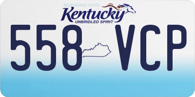 KY license plate 558VCP