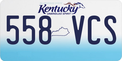 KY license plate 558VCS