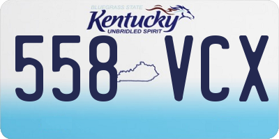 KY license plate 558VCX