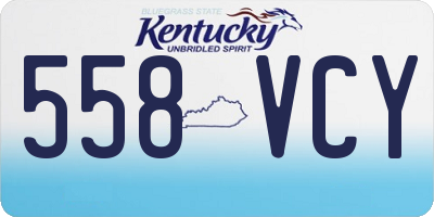KY license plate 558VCY